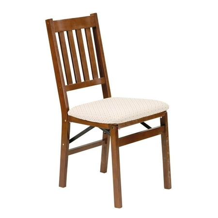 Arts and Crafts Folding Chair in Warm Fruitwood Finish-Set of 2