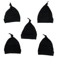 thumbnail image 3 of Bambini 1100-BLACK-5 Bonnet pour Bébé Noué, Noir - Lot de 5, 3 of 3