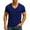 Blue, variant on Men's Solid Color V-Neck T-Shirt Short Sleeve Casual Top Soft & Lightweight For Spring And Summer Daily Wear Basic Clothing,Black,XXXL