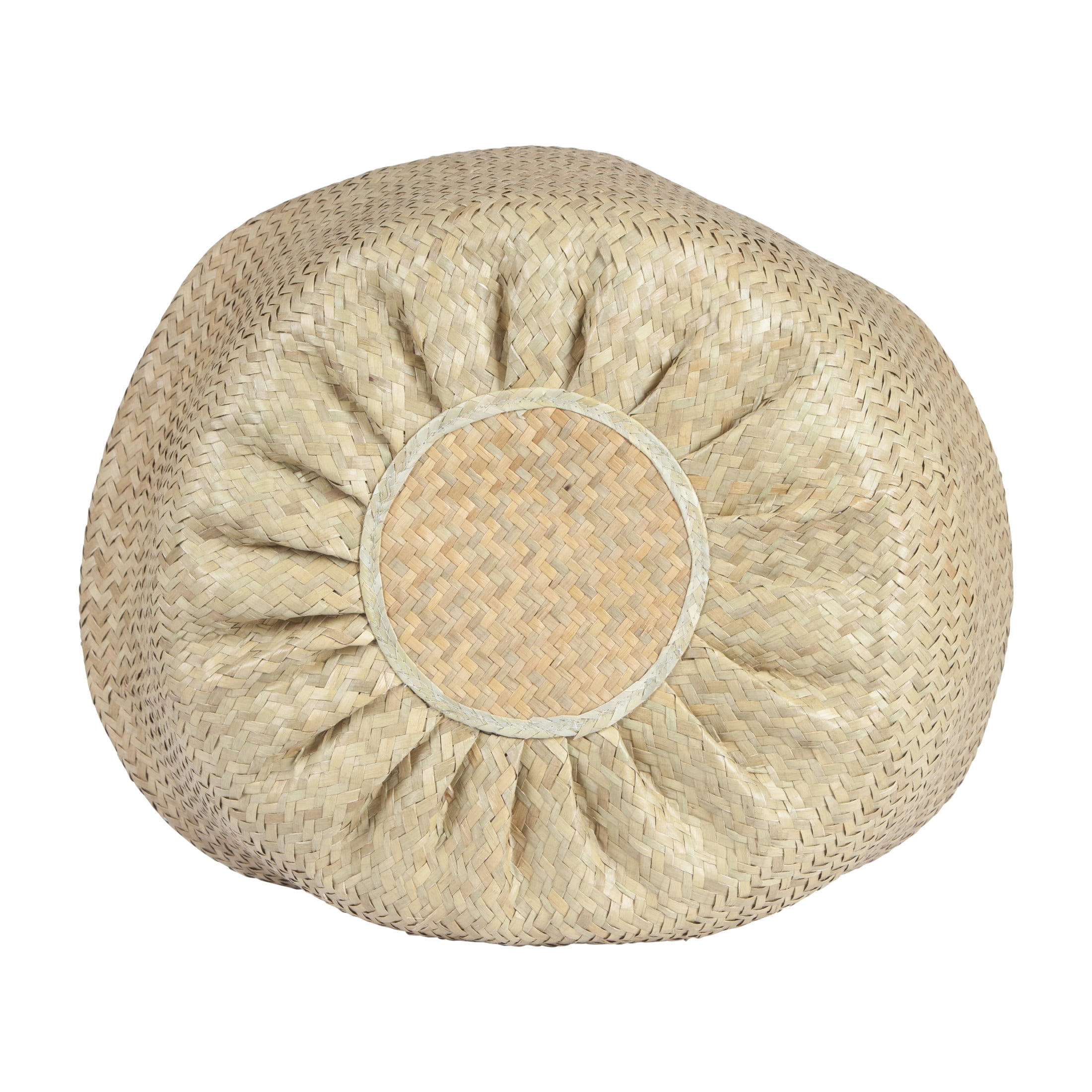 Bloomingville Handwoven Seagrass Basket Storage with Handles and Zig-zag Design, Natural
