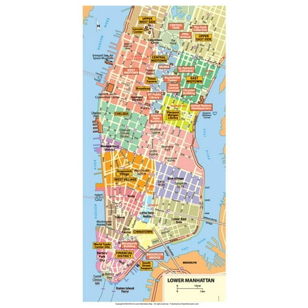 Michelin Official Lower Manhattan NYC Map Art Print Poster -