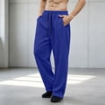 thumbnail image 4 of Wide Leg Sweatpants Men Drawstring Waist Wide-Leg Loose-Fitting Long Pants Sports Pants With Pockets Soft and Comfortable, 4 of 6