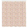 thumbnail image 3 of Dessert Shower Curtain, Confectionary Pattern of Pretzels and Candies on Pinky Polka Dotted Background, Fabric Bathroom Set with Hooks, 69W X 84L Inches Extra Long, Multicolor, by Ambesonne, 3 of 3