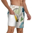 thumbnail image 3 of Picia Childish Dinosaur pattern Mens Swim Trunks with Compression Liner Stretch Beach Shorts Quick Dry with Zipper Pockets No-Chafing Board Shorts-Medium, 3 of 9