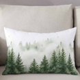 thumbnail image 3 of Rustic Mist Forest Throw Pillow Cover 12 x 20 Inch Decorative Pillow Cover Watercolor Foggy Mountain Landscape Lumbar Pillowcase Seasonal Rectangle Cushion Case for Couch Sofa Bed Living Room, 3 of 7