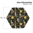 thumbnail image 2 of Picia Owls And Plants Printed Leather Coasters for Drinks, 4" Drink Coasters Set of 4 for Tabletop Protection, Handmade Luxurious Home Décor and Housewarming Gift -Hexagon, 2 of 6