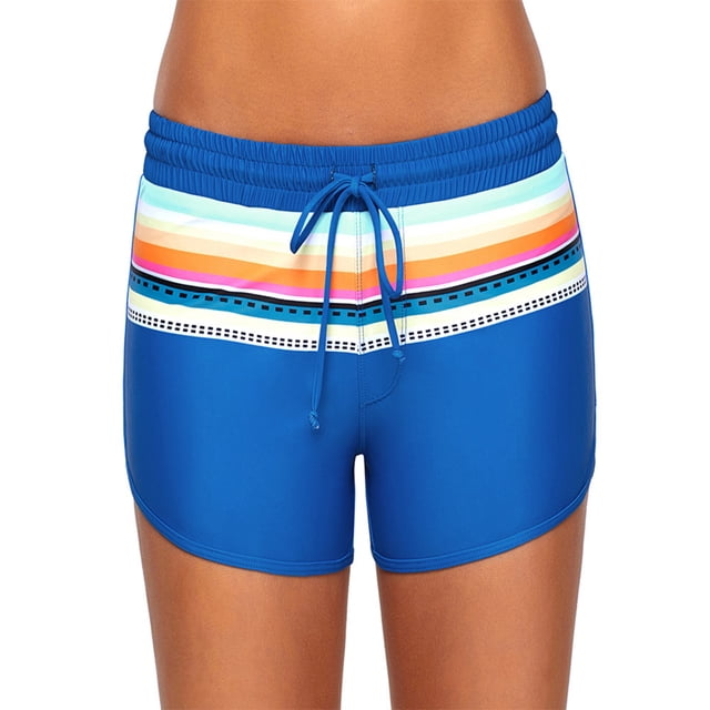 Soidarity Pantalones cortos de baño para mujer, pantalones de playa, bañadores de secado rápido, absorción de sudor, traje de pierna cuadrada suave, Deportes acuáticos Azul S Soidarity OD020833-11B