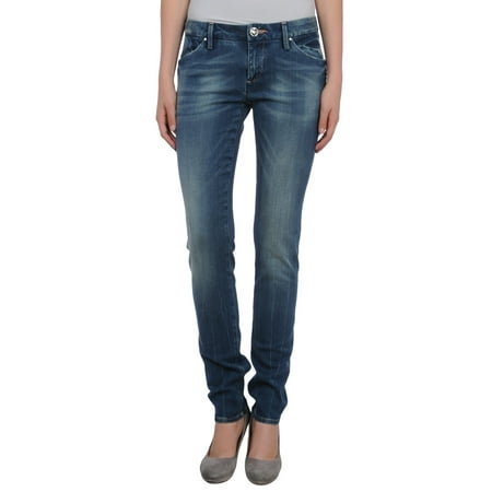 Stonewashed Jeans - LEROCK Women's Medium Blue Straight Leg Stonewashed Denim Jeans NEW