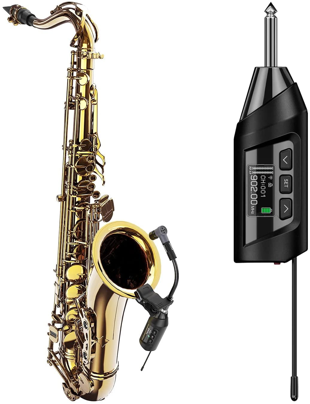 Op grote schaal excuus Joseph Banks Wireless Saxophone Microphone System, Clip-On Instrument Microphone for Sax  and Trumpet, Preset EQ & Echo Level 196 Ft Transmission Rechargeable  Compact Transmitter and Receiver 4.5 Hours - Walmart.com