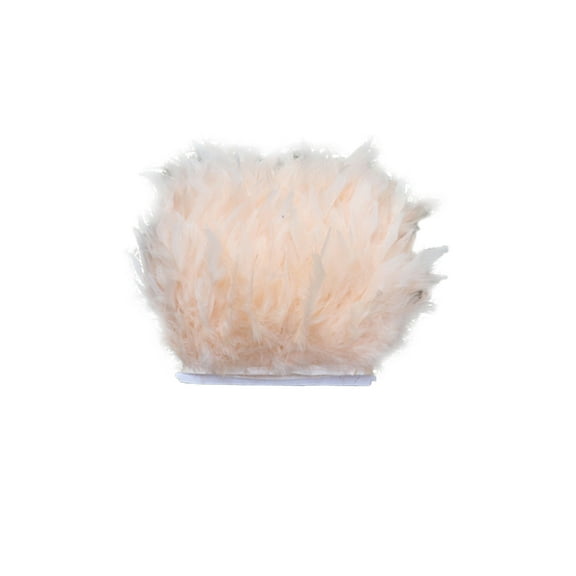 2 Meters Natural Turkey Feather Trims – 4-6 Inch Fluffy Beige Fringe for DIY Costumes, Dresses, Hats, Wedding & Party Decorations