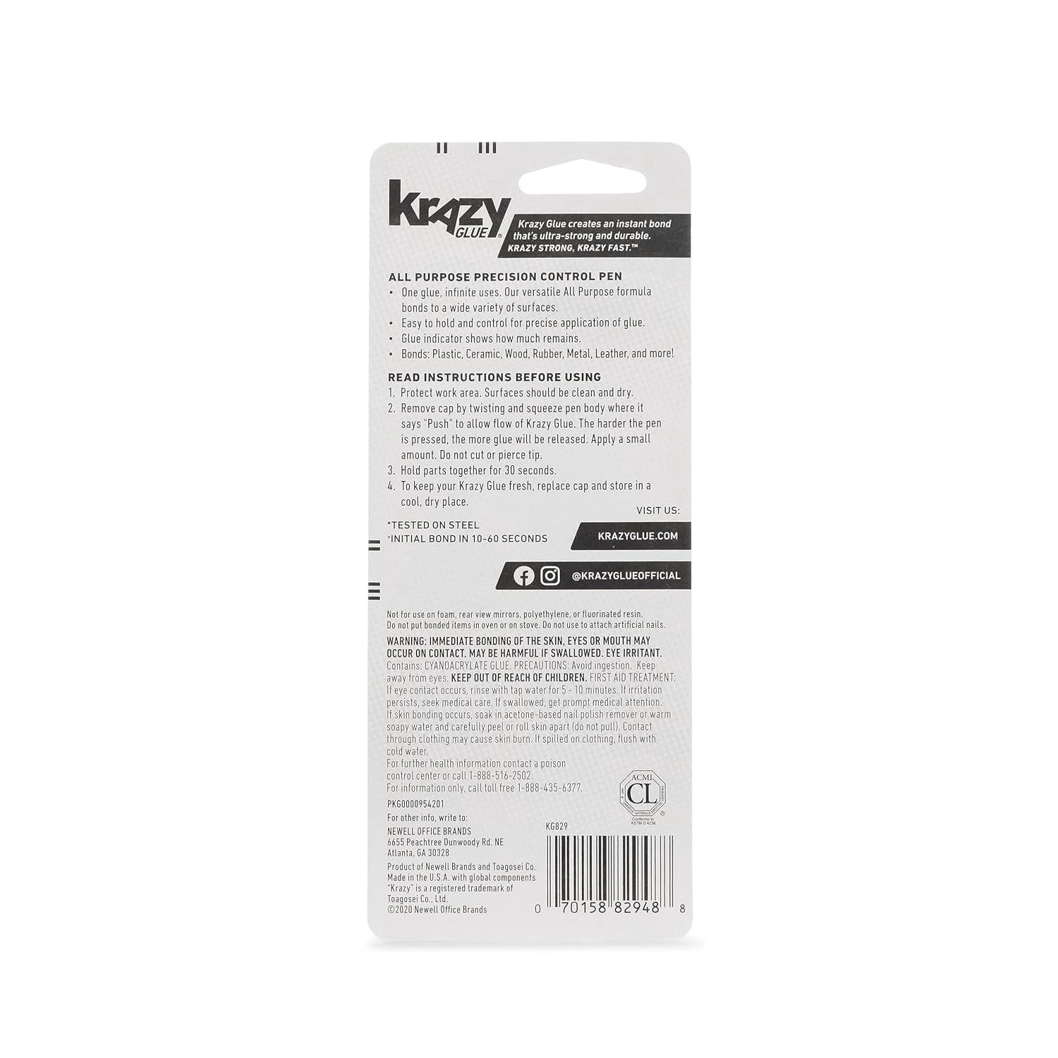 Elmer's Krazy Glue All Purpose Gel Precision Control Pen - Gel Adhesive - 6 Count, 4g