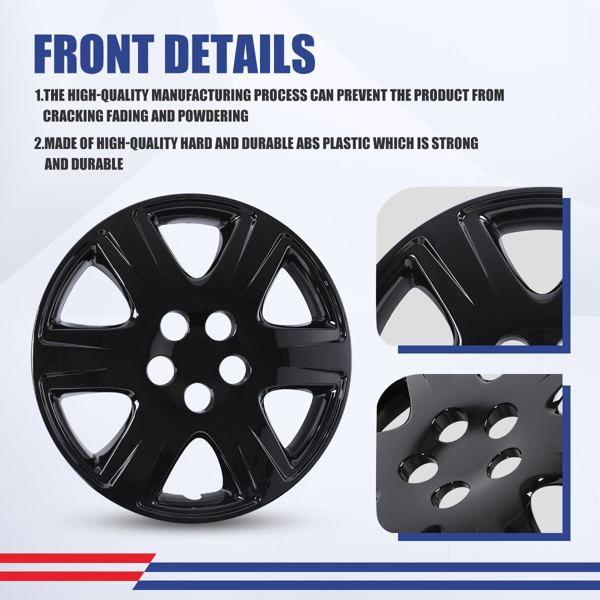 4Pcs/set Cover Hubcaps ,15 Inch Hubcaps Wheel Rims Cover for 2005-2008 TOYOTA COROLLA Compatible With Steel Wheels and Snap On Installation PP Material（15-Inch, Black Lacquer)