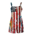 thumbnail image 7 of Linen Blend Summer Rompers Womens Loose Casual Shorts Tropical/4th of July American Flag Printed Sleeveless Jumpsuits (XXL, 4th July #7), 7 of 7