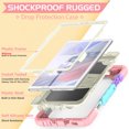 thumbnail image 2 of Allytech Kids Case for Samsung Galaxy Tab A7 Lite 8.7" 2021 SM-T220/T225, Hard Plastic + Soft Silicone Hybrid Protection Viewing & Typing Kickstand Detachable Shoulder Strap Skin Case, Colorful Pink, 2 of 5