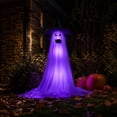thumbnail image 4 of CaiTeLin Halloween Ghost Decoration Outdoor with Ghost Lamp, Light up Fabric Ghost with LED Halloween Lights, Courtyard Party Garden Ornament Decor with Lights for Indoor Outdoor Spooky Display, 4 of 7