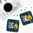 thumbnail image 5 of Disketp Avocado In Space1 Funny Coasters,6 Pcs Leather Coasters With Holder, Perfect Housewarming Hostess Gifts,Protect Furniture From Water Marks Scratch And Damage, 5 of 9