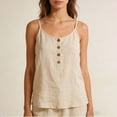 thumbnail image 4 of StSilkitty Camisole Décontractée pour Femmes Sans Manches à Col Rond avec Boutons, Bretelles Spaghetti, Débardeurs en Coton Légers et Doux, 4 of 7