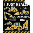 thumbnail image 5 of I Just Really Like Excavator Blanket Excavator Toddler Blanket for Boys Kids Flannel Excavator Throw Blanket for Bed Couch Sofa Chairs All Season X-Small 40x30In ( Toddler ) Pet, 5 of 6