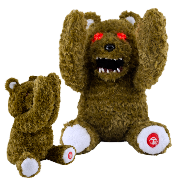 10.5 Inch Animated Light Up Peek-A-Boo Monstrous Teddy Bear Halloween Plush - Scary Phrases