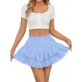 thumbnail image 5 of Sundazz Mini Skirts for Women Crochet Ruffle Tiered Skorts Cute Summer Skirts Flowy Shorts, XS-XL, 5 of 9