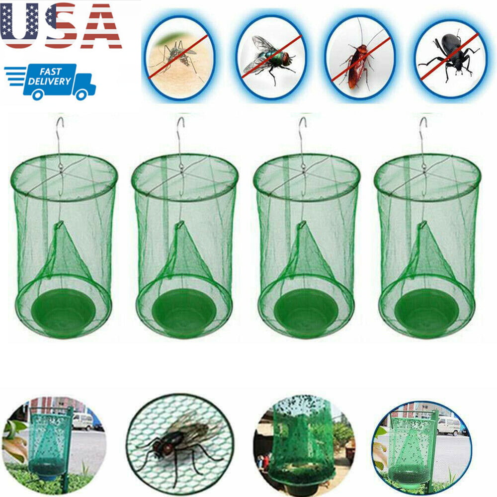 Details about   4 Pack The Ranch Fly Trap Reusable Fly Pest Bug Catcher Killer Cage Net Trap 