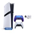 thumbnail image 1 of PlayStation 5 Pro 3TB SSD Digital Console with Two Controllers, White and Chroma Indigo DualSense and Mytrix Dual Controller Charger - Flagship PS5 Pro Console, 1 of 9