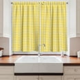 thumbnail image 2 of Ambesonne Checkered Kitchen Curtains, Retro English Yellow, 55"x39", Yellow White, 2 of 3