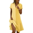 thumbnail image 2 of Odbmxy Short Sleeve Women's Midi Length Dresses Collared Summer Sundress Tunic Dress Women Sheath Everyday Fancy Plaid, 2 of 6