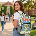 thumbnail image 3 of Whosucclay Colorful Dinosaur Pattern Bookbag for Girls Boys, Elementary Kindergarten Multi-Pocket Large Capacity See Through Bag for Concerts Travel, 3 of 7