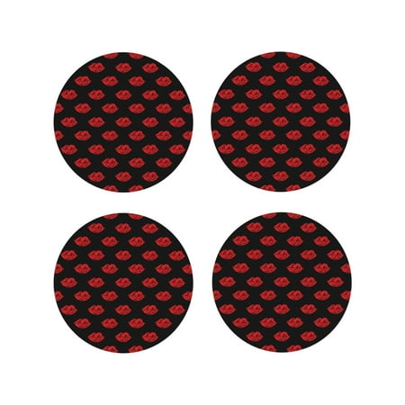 

Kdxio Red Beautiful Lips Funny Coasters 4 Pcs Leather Coasters Housewarming Gifts Protect Furniture from Water Marks Scratch and Damage