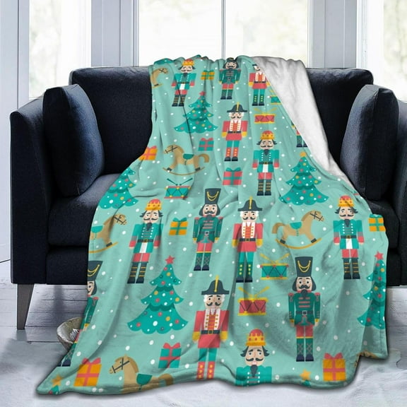 Christmas Nutcracker Gifts Blanket Xmas Dance Bed Throw Blanket Soft Lightweight Cozy Warm Blankets for Kids Teens Men Women