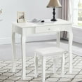 thumbnail image 2 of Costway White Vanity Wood Makeup Dressing Table Stool 3 Drawer, 2 of 10