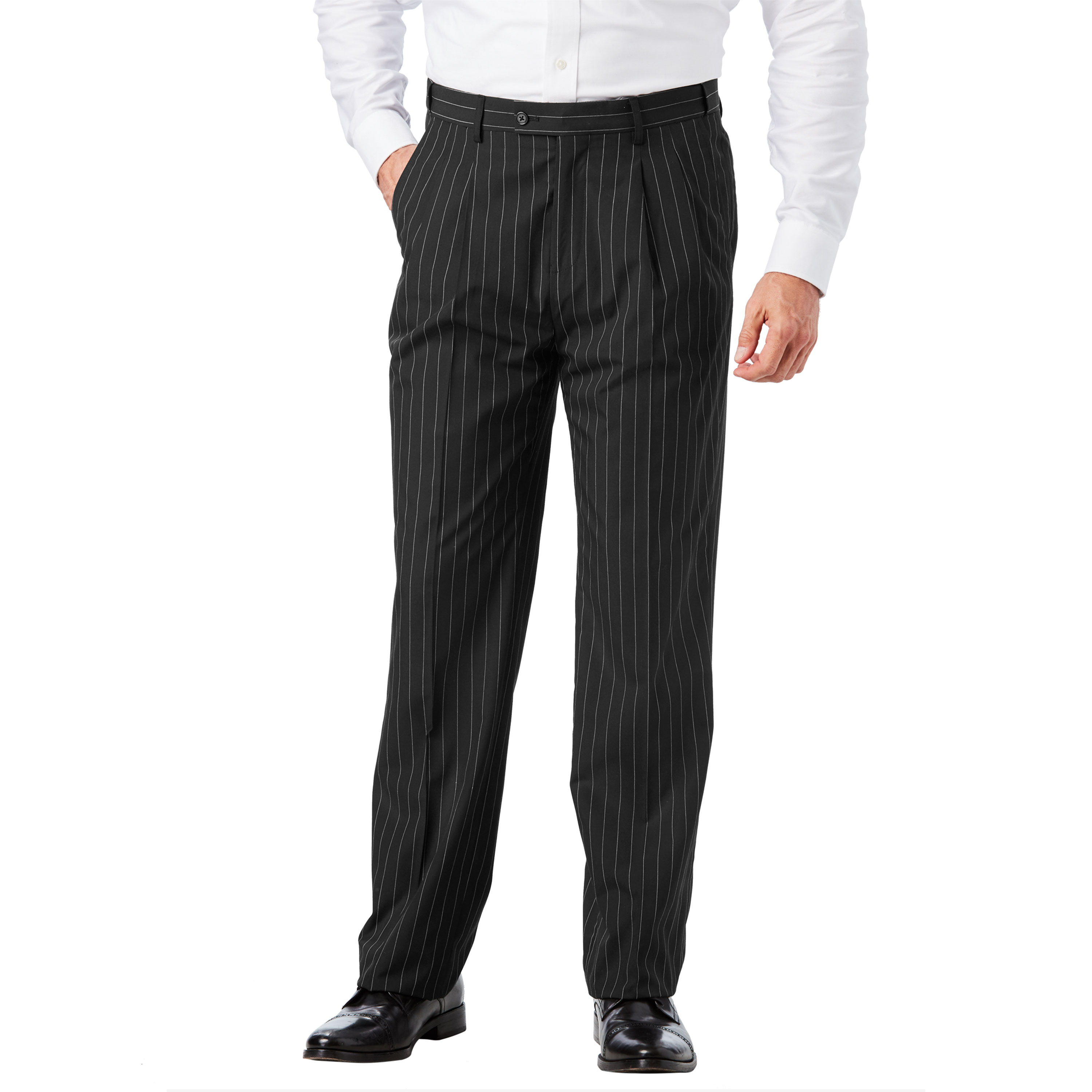 KingSize Mens Big /& Tall Easy-Care Signature Fit Expandable Waist Pleat Front Dress Pants