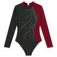thumbnail image 5 of Alvivi Women Sparkle Long Sleeve Gymnastics Leotard Figure Ice Skating Bodysuit, 5 of 7