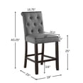 thumbnail image 7 of Leviton Solid Wood Tufted Asons Counter Height Dining Chair in Gray, Set of 2, 7 of 7