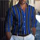 thumbnail image 1 of Camisa de hombre informal de moda cómoda a rayas Camisa con botones Vaion Camisa de manga larga con solapa para uso diario de primavera y otoño 6XL, 1 of 6