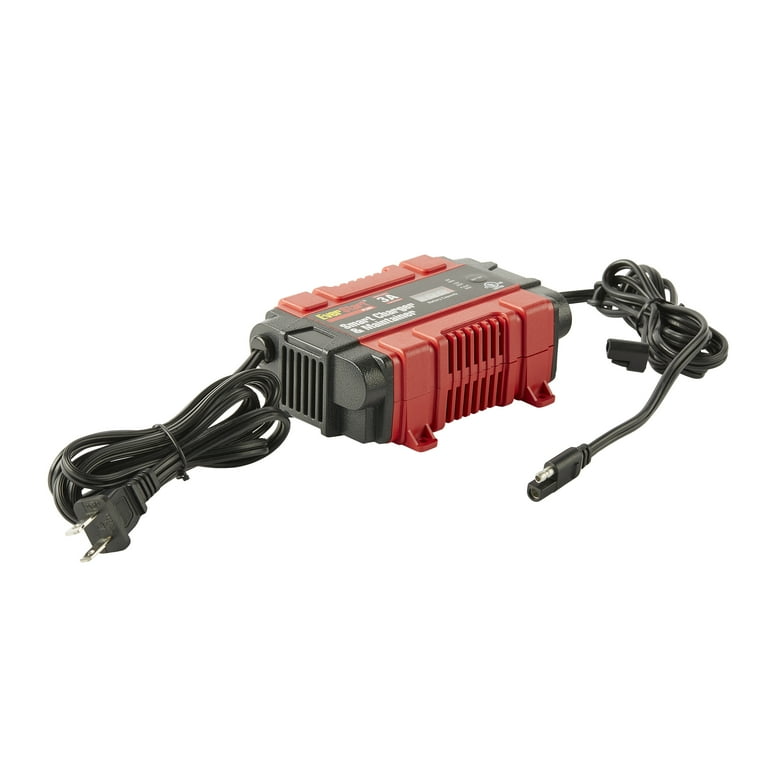 Everstart 3a portable smart battery charger and maintainer with digital display deals
