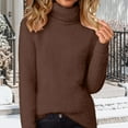 thumbnail image 2 of Comdrip Fluffy Sweaters for Women, Women's Long Sleeve Pullover Casual Knitted Jumper Tops Fashionable Loose Fuzzy Jumper Sweater Pullover Sweaters for Women Brown S, 2 of 8