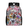 thumbnail image 1 of ZNDUO Travel Backpack, Vintage Colorful Graffiti Pattern Backpack for School, 16 inch Lightweight Bookbag, 1 of 8