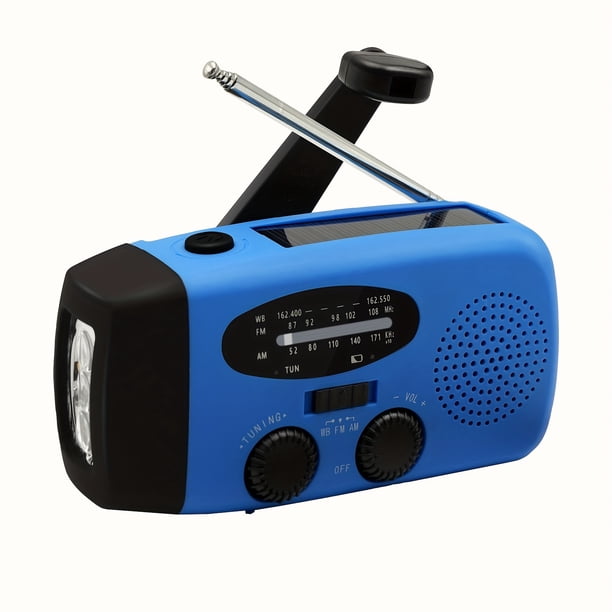 Emergency Weather Radio NOAA AM/FM, Rechargeable Handheld Flashlight, Portable Survival Gear with USB Charger for Home Outdoor