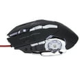 thumbnail image 3 of Ratón con cable Puerto USB negro Iluminación para juegos Accesorios ópticos ajustables para computadora, 3 of 8