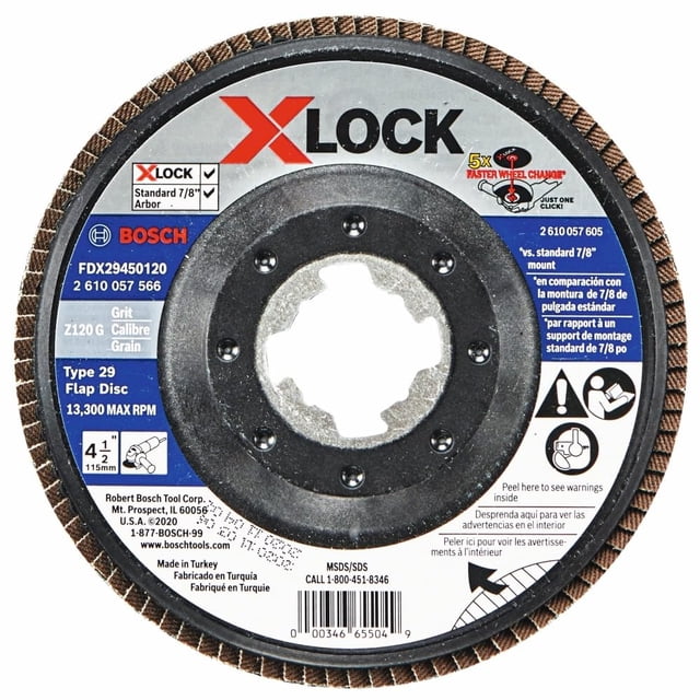 Disco de solapa Bosch FDX29450120-10 tipo 29 120 Grit X-Lock 115 mm