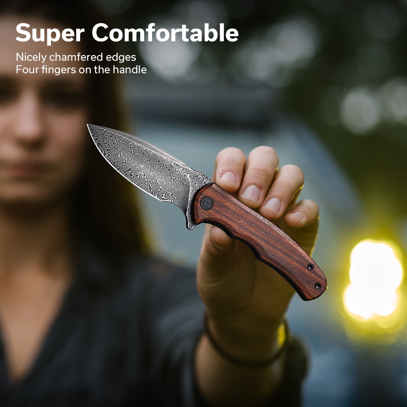 CIVIVI Pocket Folding Knife Mini Praxis 2.98" Damascus Blade C18026C-DS1