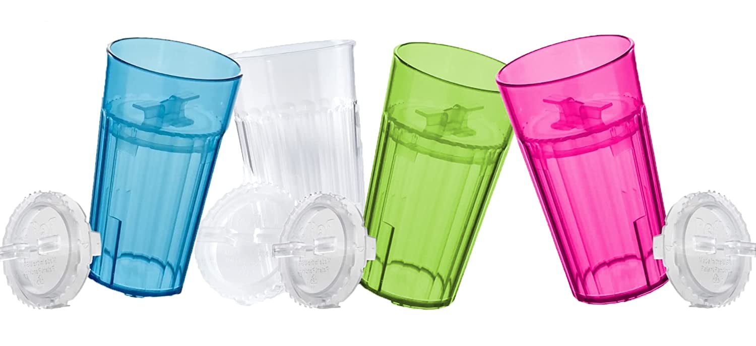 Reflo Smart Cup Asst 4 colors Now Unbreakable, Open Rim Training Cups For Toddlers, 360 Free-Flow, No Suction - USA Made