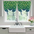 thumbnail image 4 of Peacock Feathers Balloon Curtains for Living Room/French Door, Ombre Blue Green Modern Animals Printed Tie Up Curtains 63 Inch Length Energy Saving Kitchen Curtains Shades for Windows 42"x63", 4 of 8