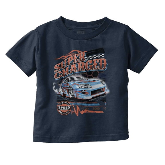 Cool Super Charged Racecar Speed Toddler Boy Girl T Shirt Infant Toddler Brisco Brands 12M