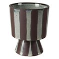 thumbnail image 1 of Benjara BM237099 Striped Ceramic Vase with Flared Base, Brown & Off White, 1 of 5
