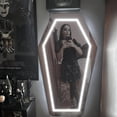 thumbnail image 4 of 1pc Gothic Coffin-Shaped Neon Wall Mirror, USB Powered, Glass Surface, Horizontal, Irregular Decorative Art Style, Ideal for Dark Art Enthusiasts and Holiday Gifts, 4 of 5