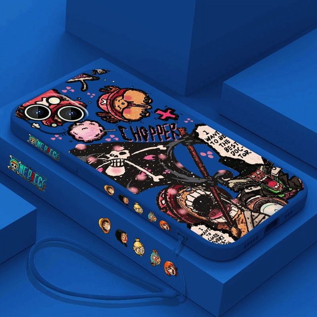 Cartoon O-Ones Pieces Phone Case For Apple iPhone 15 14 13 12 11 Pro Max Plus 8 7 SE Liquid Left Rope Capa Cover