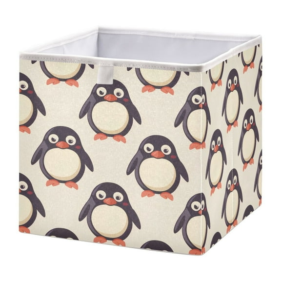 Cabinet Storage Basket 11.02x11.02x11.02 Inches Storage Box Foldable, Storable and Easy to Assemble ，Open Home Storage Bins ，Closet Storage Bins Penguin